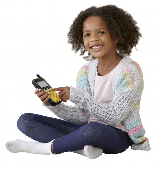 KidiTalkie walkietalkies 22 cm blauw en geel 2 stuks