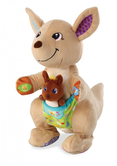 Spring & Speel Kangoeroe 40 cm bruine interactieve knuffel