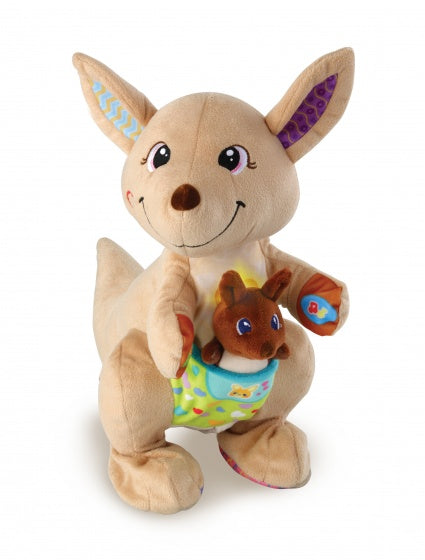 Spring & Speel Kangoeroe 40 cm bruine interactieve knuffel