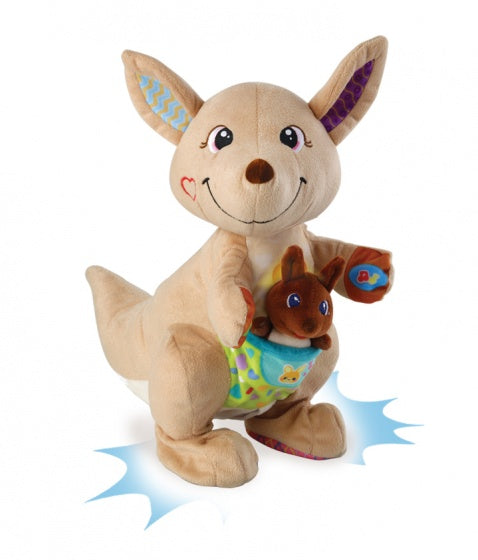 Spring & Speel Kangoeroe 40 cm bruine interactieve knuffel