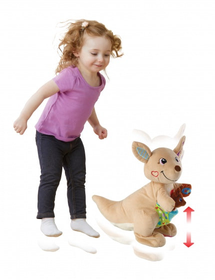 Spring & Speel Kangoeroe 40 cm bruine interactieve knuffel