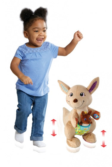 Spring & Speel Kangoeroe 40 cm bruine interactieve knuffel