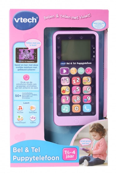 telefoon Bellen & Tellen 14 cm paars