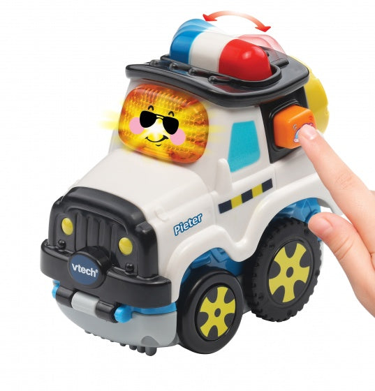 Toet Toet auto press & go - Pieter Politie 13 cm wit