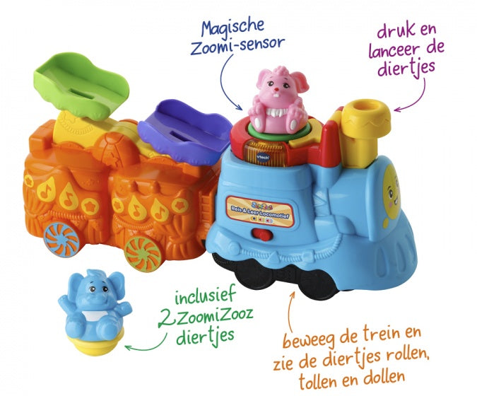 ZoomiZooz Reis & Leer Locomotief 350 cm multicolor