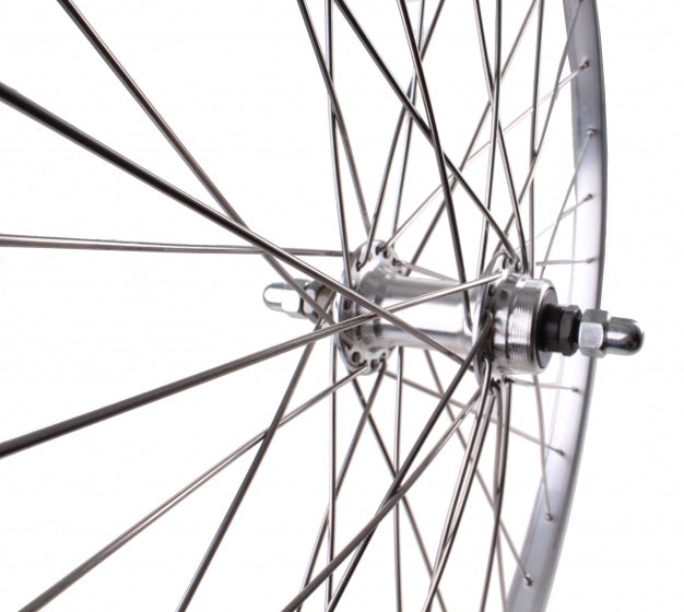 achterwiel 26 inch velgrem freewheel 36G zilver