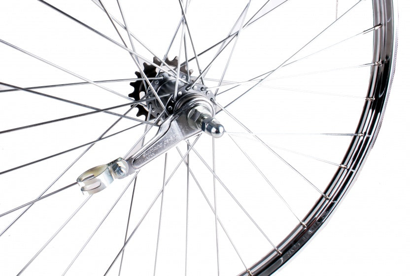achterwiel 26 x 1 3/8 Shimano terugtraprem alu chroom
