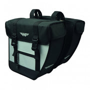 dubbele fietstas Tour 26 liter zwart/zilver