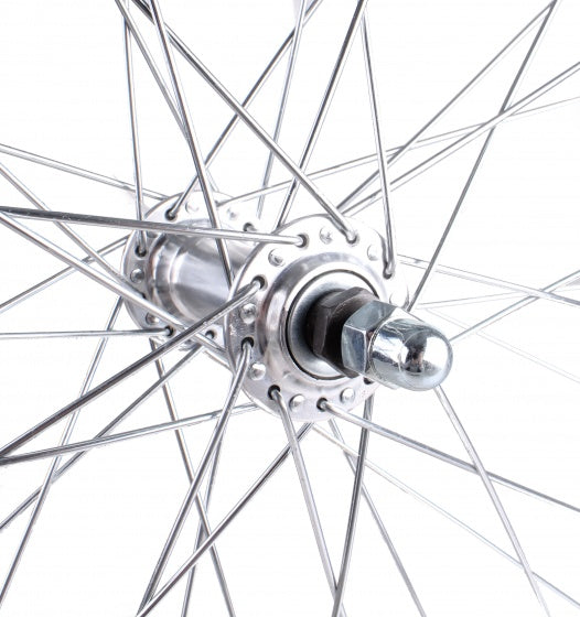 voorwiel 24-1 3/8 inch aluminium 36G zilver