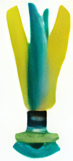flyer 18 cm geel/turquoise