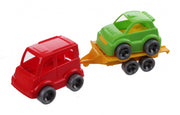 Kids Cars aanhanger met auto rood/groen