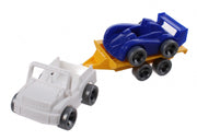 Kids Cars aanhanger met auto wit/blauw