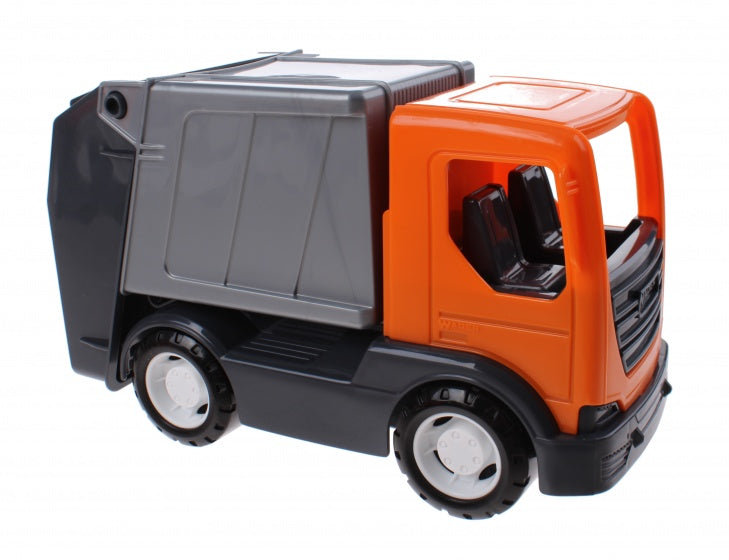 speelgoed Vuilniswagen oranje 26 cm
