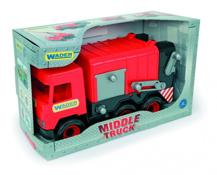 speelgoed Vuilniswagen rood 43 cm
