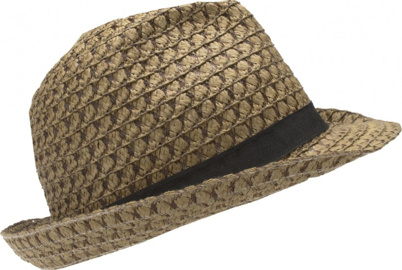 Strohoed Fiji dames bruin/zwart universeel