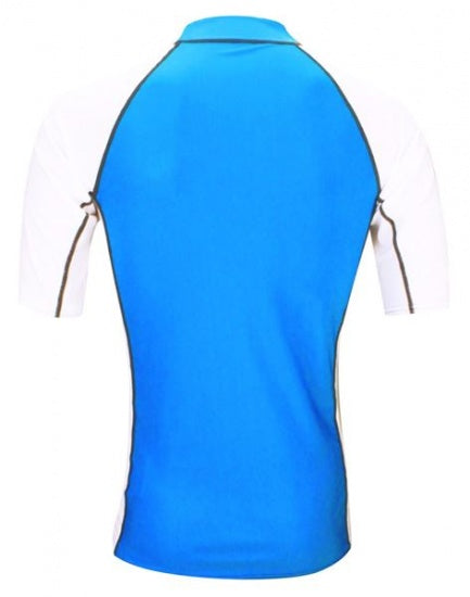 UV Shirt Heren Wit Blauw Maat XXL
