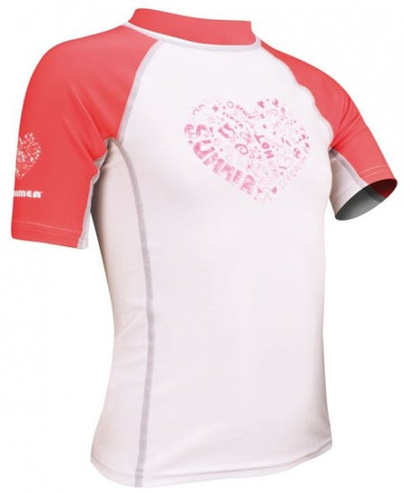 UV Shirt Meisjes Wit Roze Maat 140