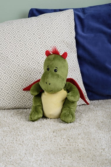warmteknuffel draak 28 cm groen