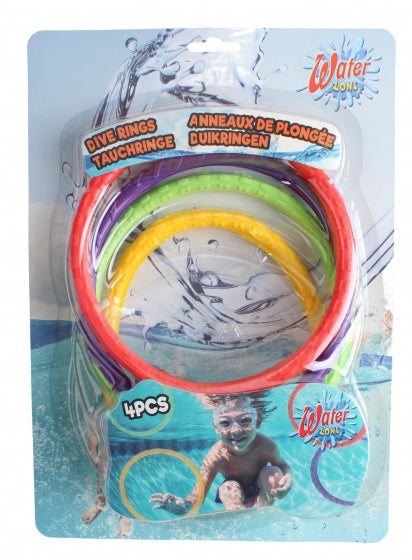 duikringen junior 15 cm 4 stuks multicolor