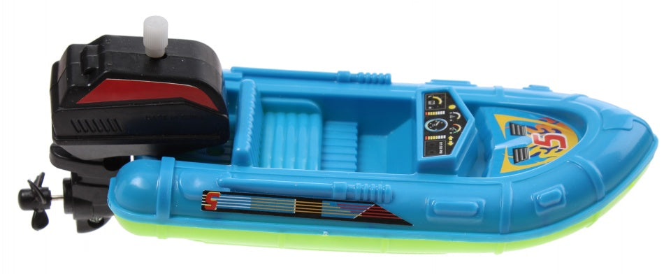 Opwindbare boot 15 cm blauw