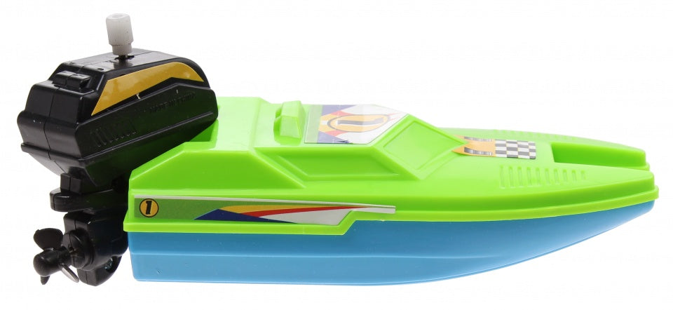 Opwindbare raceboot 15 cm groen