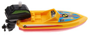 Opwindbare speedboot 15 cm geel