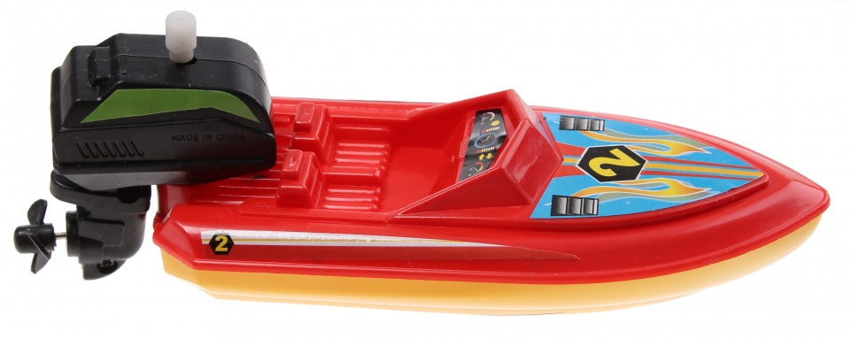Opwindbare speedboot 15 cm rood