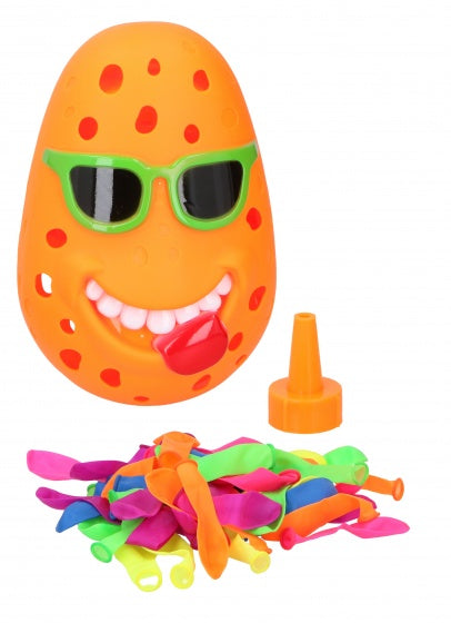 waterbom Plonsclown met 50 ballonnen 10 cm oranje