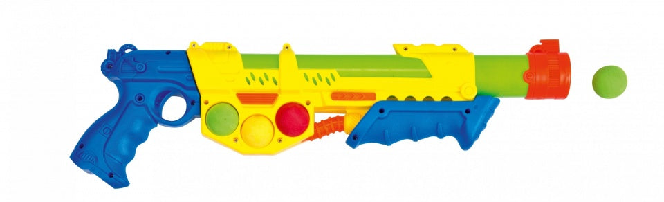 waterpistool incl. 6 softballen geel 46 cm