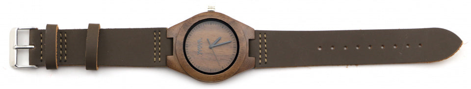 horloge Citizen Miyota dames 4 cm hout/leer bruin