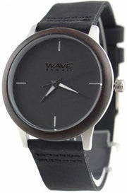 horloge Citizen Miyota dames 4 cm hout/leer zwart