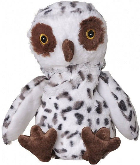 opwarmknuffel uil 30 cm wit
