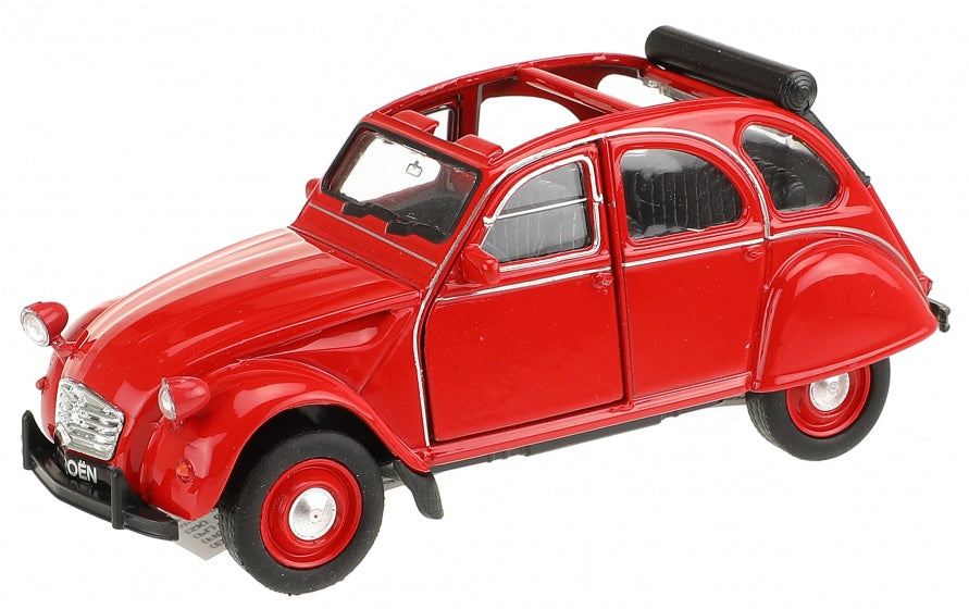 Citroën 2CV cabrio rood 11 cm