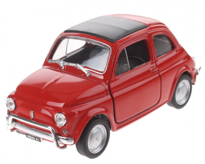 Fiat Nuova 500 rood staal 11 cm