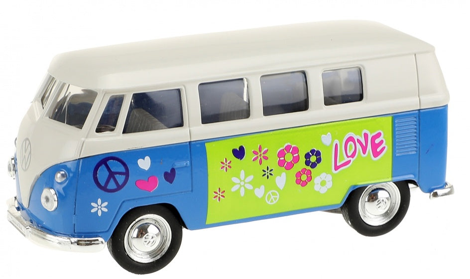 hippie Volkswagen bus blauw 10