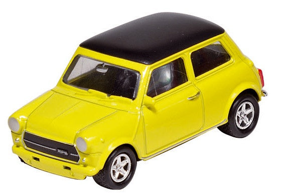 Metalen Mini Cooper 1300: Geel 7 cm