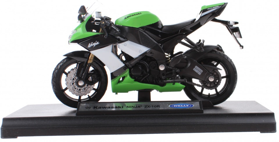 metalen motorminiatuur Kawasaki groen 12 cm