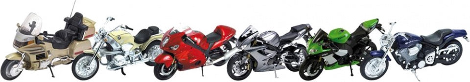 metalen motorminiatuur Yamaha blauw 12 cm