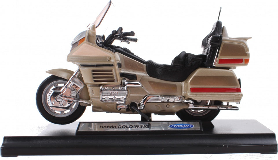 metalen motorminiatuur Honda goud 12 cm