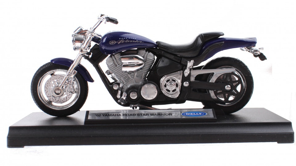 metalen motorminiatuur Yamaha blauw 12 cm