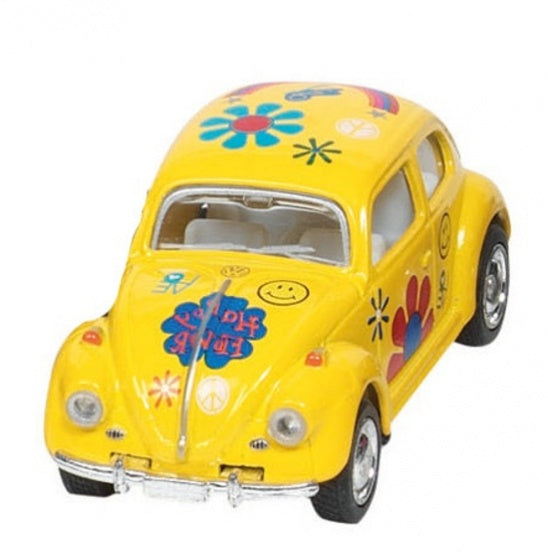 Metalen Volkswagen Klassieke Kever(1967): Geel Bloemen