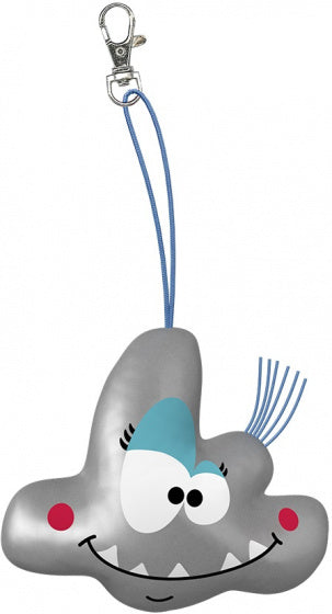 sleutelhanger Crazy Monster Emma 10 cm katoen grijs