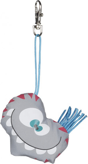 sleutelhanger Crazy Monster José 10 cm katoen grijs