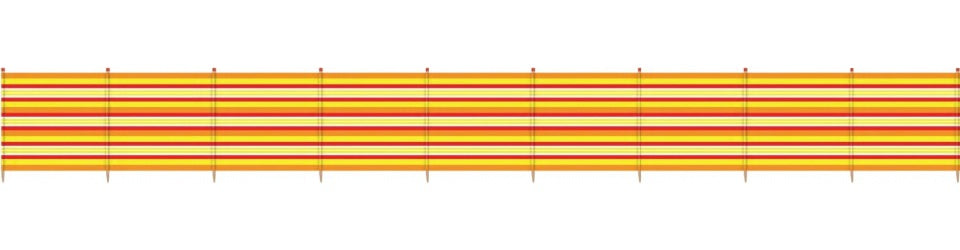 windscherm 10 palen 120 x 610 cm geel/oranje/rood