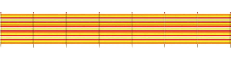 windscherm 8 palen 120 x 462 cm geel/rood