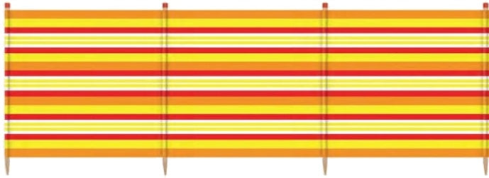 windscherm 4 palen 90 x 224 cm geel/rood/oranje